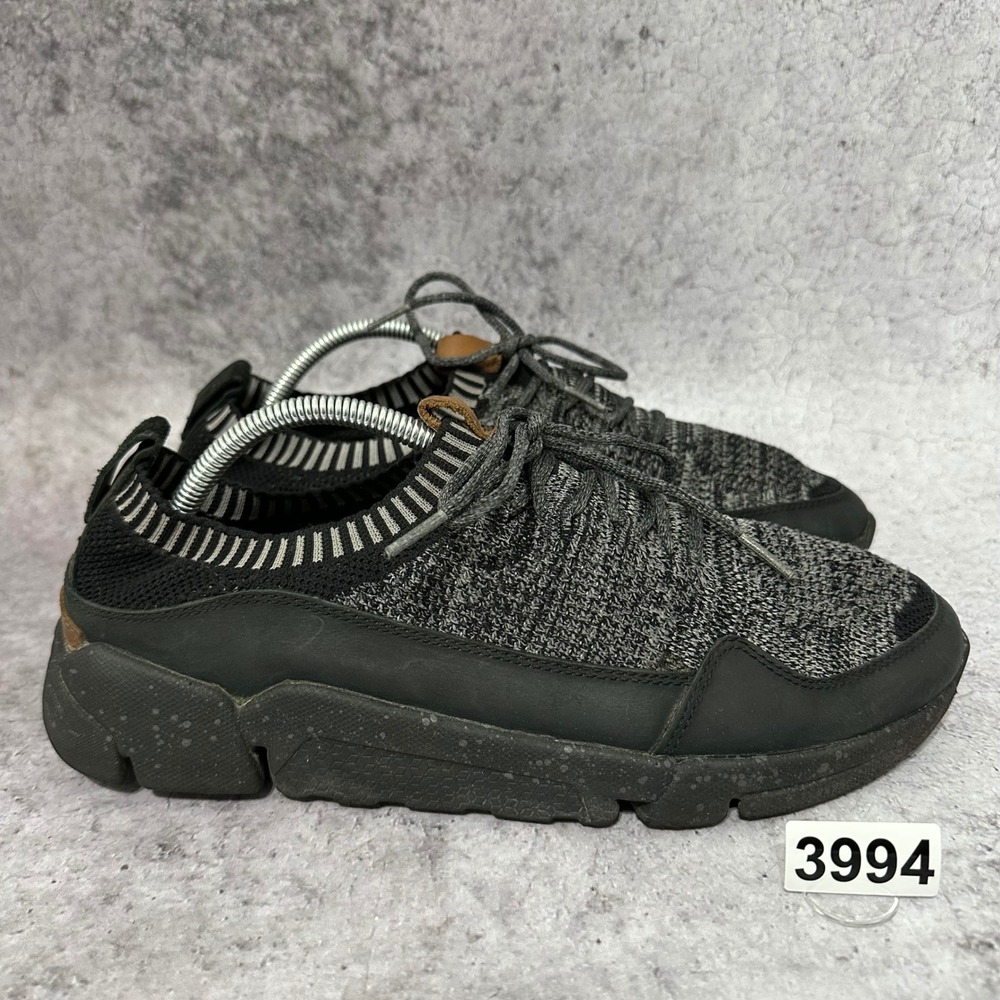 Clarks TriActive Knit Sneakers Mens 10 Black Combi Breathable Lightweight Casual